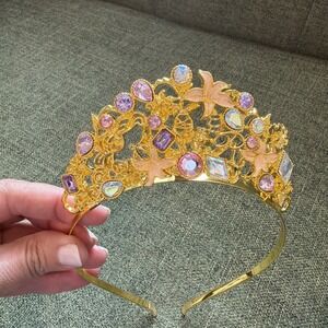 Disney Store Princess Tiara Headband Gold Tone Rhinestone Crown‎ Euro Disney